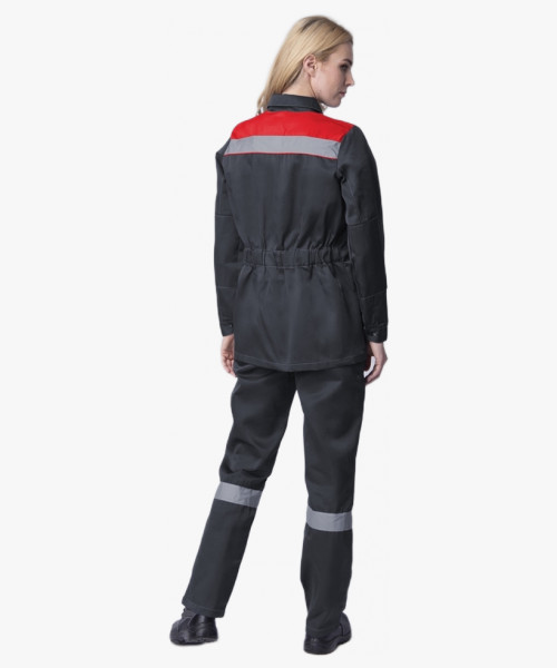 Костюм женский Весна-2 СОП NEW (тк.Смесовая,210) п/к, т.серый/красный