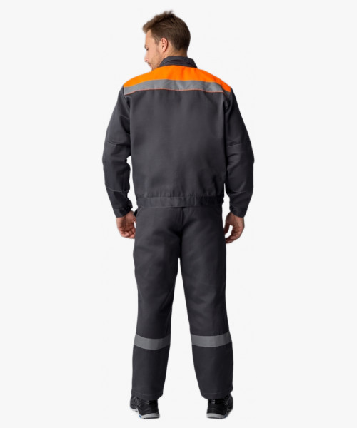 Костюм Лигор-1 СОП У. (тк.Смесовая,210) брюки, т.серый/оранжевый