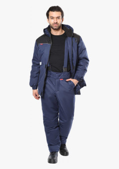 Костюм СИРИУС-КОМФОРТ зимний, куртка, брюки, синий с чёрным