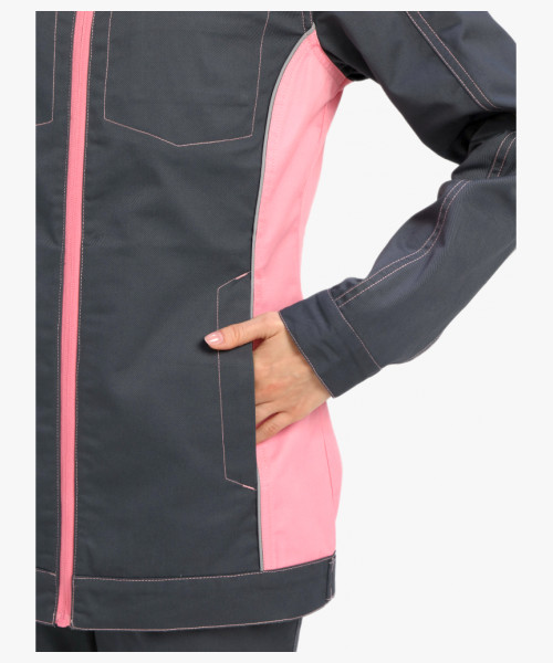 Куртка женская ProfLineSpecialist (тк.Смесовая,240), серый/розовый