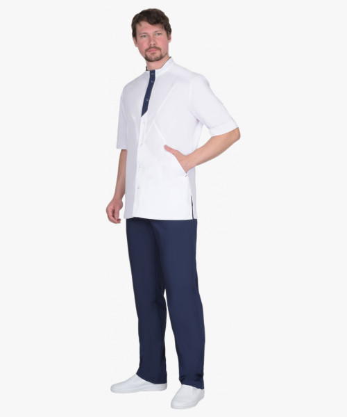 Костюм СИРИУС-АЛЕКС мужской белый с т.синим