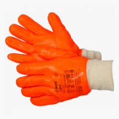 Flame Перчатки утепленные с обливкой ПВХ оранжевого цвета