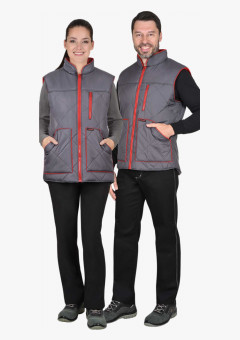 Жилет СИРИУС-ЕВРОПА удлиненный (на подкладке флис) т.серый (оттенок Баклажан)