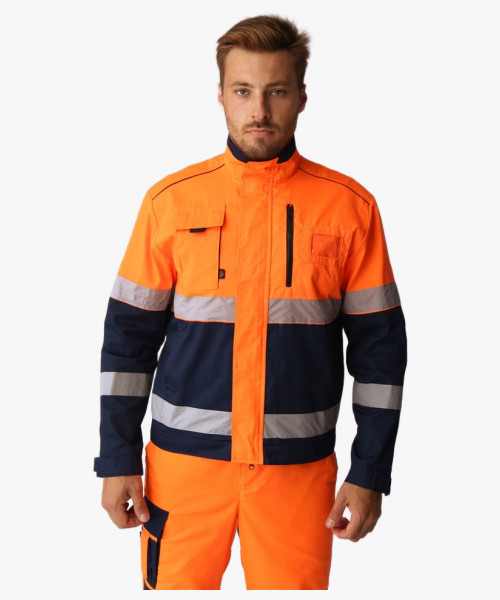 Костюм сигнальный (тк.Балтекс,210) п/к, оранжевый/т.синий