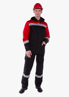 Костюм Эксперт-Антистат МВО (тк.Смесовая,245) п/к, черный/красный