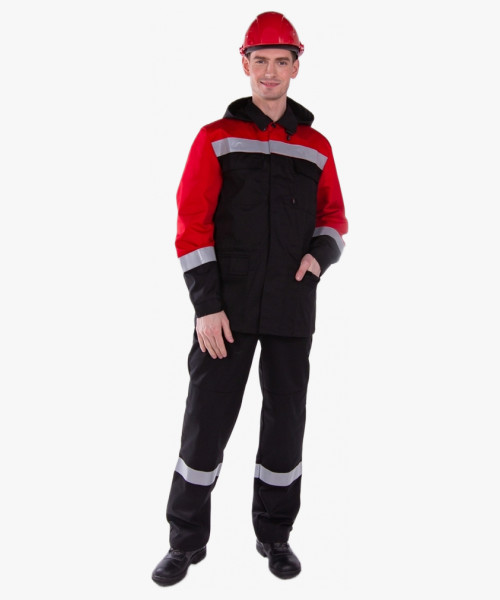 Костюм Эксперт-Антистат МВО (тк.Смесовая,245) п/к, черный/красный