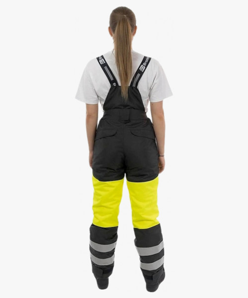 Брюки зимние сигнальные женские Brodeks KW330, цвет жёлтый, чёрный