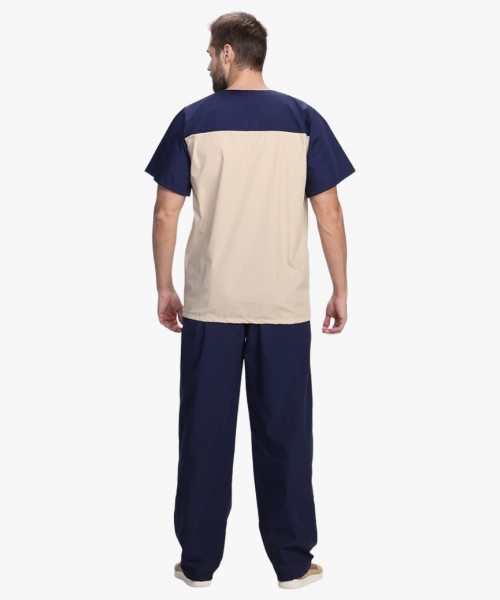 Костюм мужской Стоматолог (тк.ТиСи), т.синий/бежевый