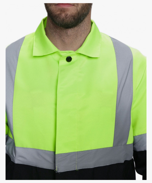 Костюм для дорожника с укороченной курткой (тк.Смесовая,210) п/к, лимонный/черный