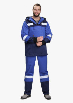 Костюм рабочий Антигнус (тк.Смесовая,210), т.синий/васильковый