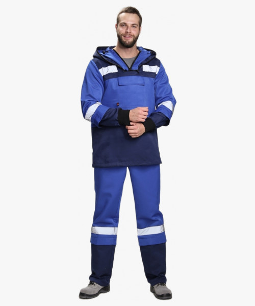 Костюм рабочий Антигнус (тк.Смесовая,210), т.синий/васильковый