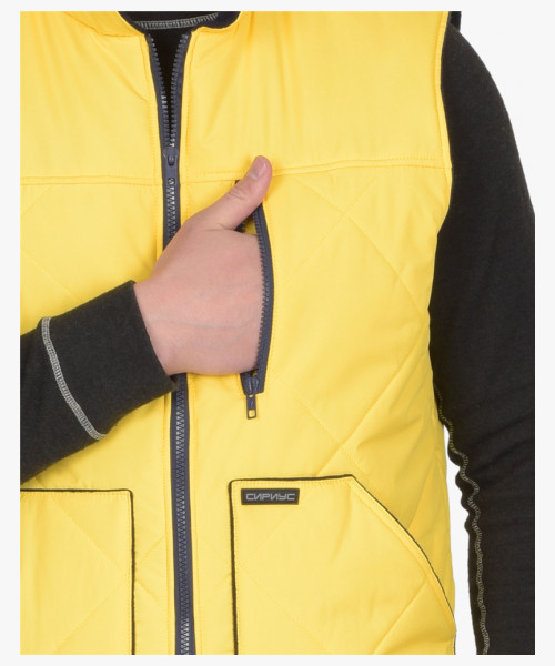 Жилет СИРИУС-ЕВРОПА удлинённый (на подкладке флис синий) желтый