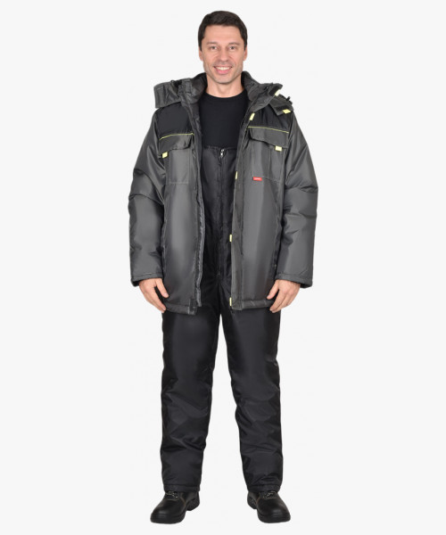 Костюм СИРИУС-ФАВОРИТ куртка, полукомбинезон, т.серый с серым