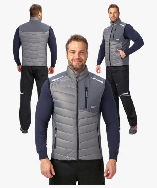 Жилет утепленный ProfLineLeader (тк.Нейлон/Софтшел), серый