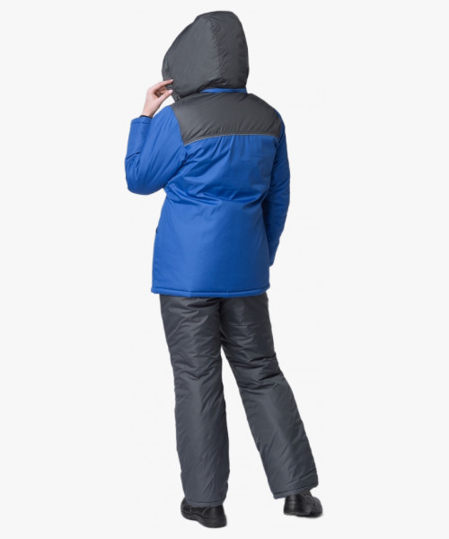 Куртка зимняя женская Сакрин (Дюспо), васильковый/темно-серый