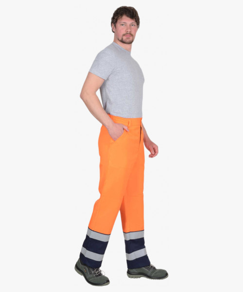 Брюки СИРИУС-ТЕРМИНАЛ-3-РОСС оранжевые с тёмно-синим