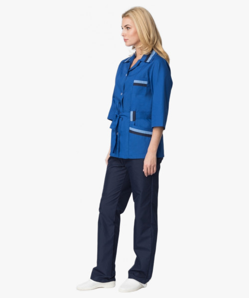 Костюм женский Лира (тк.ТиСи), васильковый/т.синий