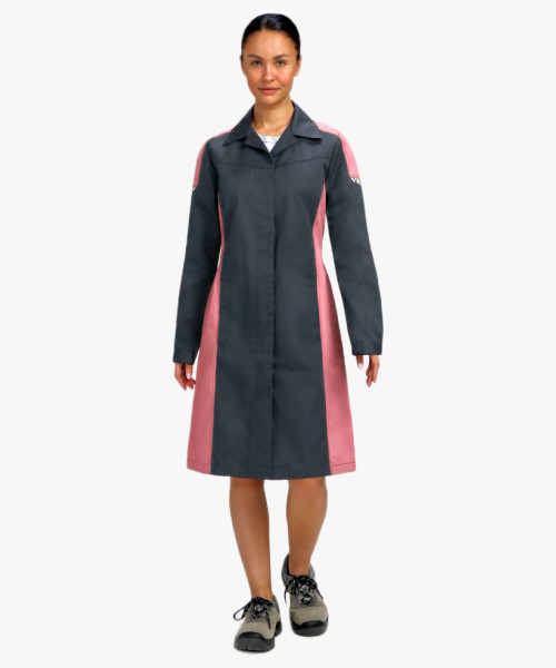 Халат женский ProfLineSpecialist (тк. Смесовая, 240), серый/розовый