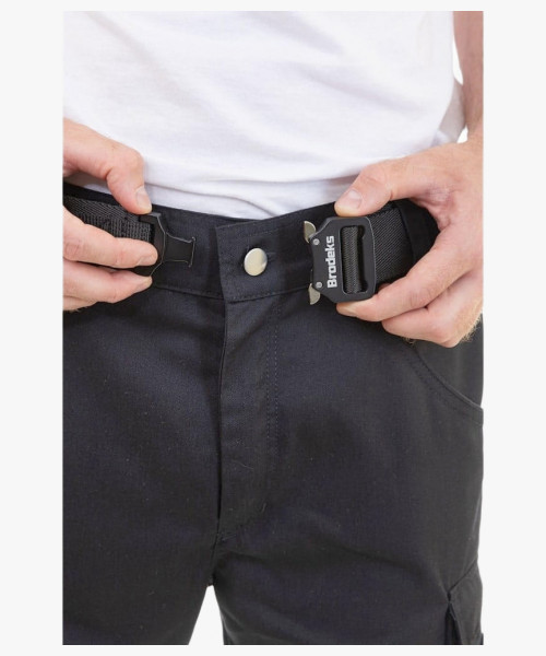 Ремень Brodeks KM102 + стрейч, цвет чёрный, длина 140 см