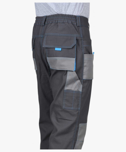 Костюм СИРИУС-ДВИН куртк. , брюки т.серый со ср.серым и голубой отделкой пл. 275 г/кв.м