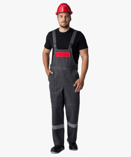 Костюм Липецк СОП (тк.Смесовая,260) п/к, т.серый-меланж/красный