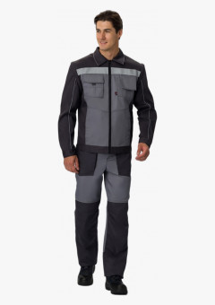 Костюм Лидер (тк.Балтекс,210) брюки, т.серый/св.серый