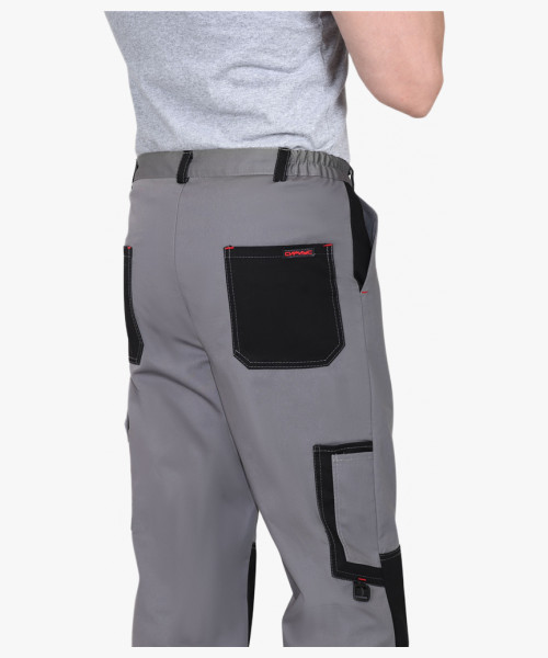 Брюки СИРИУС-СТАН ср-серые с черной и красной отделкой