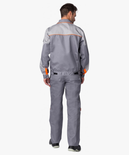 Костюм Драга-1 (тк.Смесовая МВО,240) брюки, серый/св.серый/оранжевый