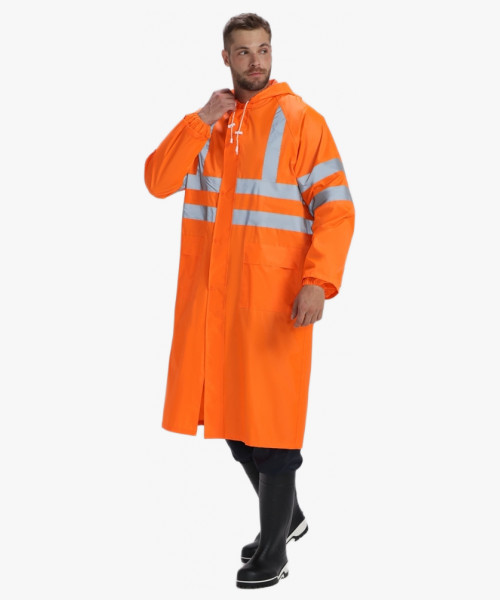 Плащ влагозащитный сигнальный ProfLineSpecialist СОП (ПВХ,210), оранжевый