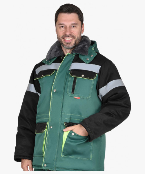 Костюм мужской зимний СИРИУС-ТИТАН куртка дл., полукомбинезон, зелёный