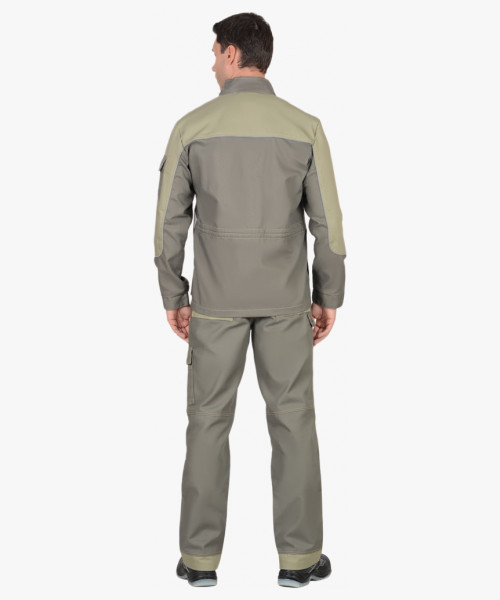 Костюм СИРИУС-ВЕСТ-ВОРК куртка дл., брюки т.оливковый со св.оливковым пл. 275 г/кв.м