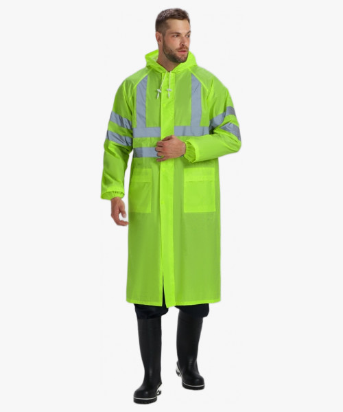 Плащ влагозащитный сигнальный ProfLineSpecialist СОП (ПВХ,210), желтый