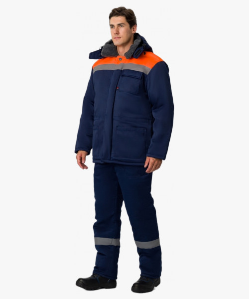 Костюм зимний Труженик-Ультра-2 IMP (тк.Смесовая,210) п/к, т.синий/оранжевый