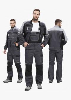 Костюм Вектрон-2 (тк.Смесовая,240) п/к, т.серый/св.серый/черный