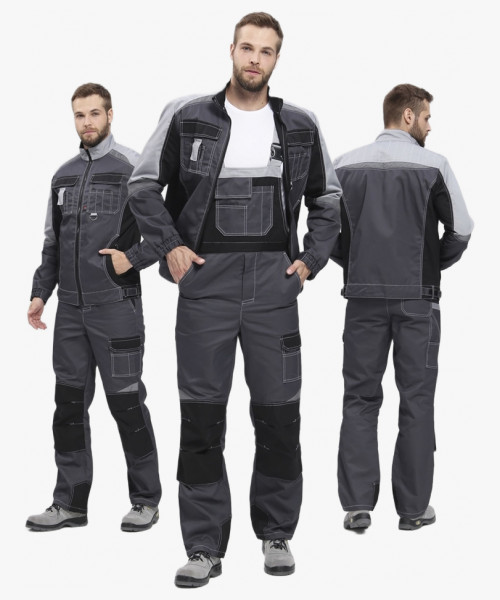 Костюм Вектрон-2 (тк.Смесовая,240) п/к, т.серый/св.серый/черный