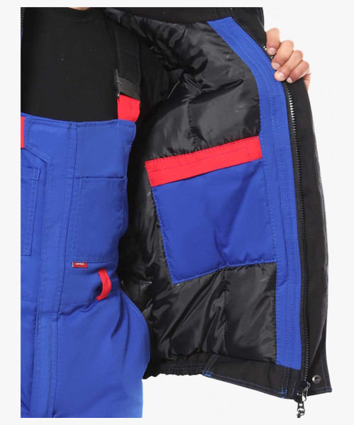 Костюм СИРИУС-СТАН зимний: куртка, п/к васильковый с черным и красным