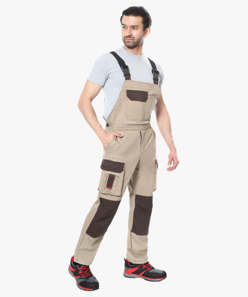 Полукомбинезон СИРИУС-ДЖЕТ БРАУН песочный с т.коричневым тк. мех. стрейч с ВО