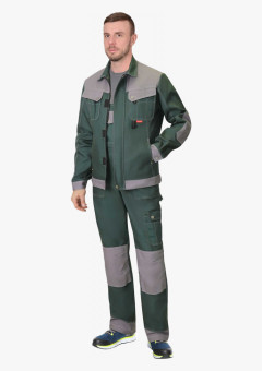 Костюм СИРИУС-ВЕСТ-ВОРК куртка, п/к зеленый со ср.серым