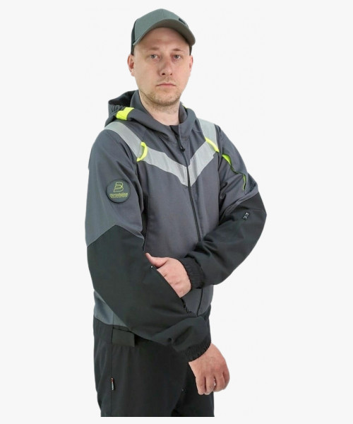 Комбинезон летний мужской Brodeks KS503, цвет серый, чёрный