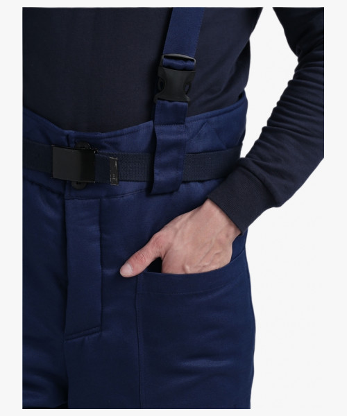 Костюм зимний Труженик-Ультра СОП (тк.Смесовая,210) брюки, т.синий/лимонный