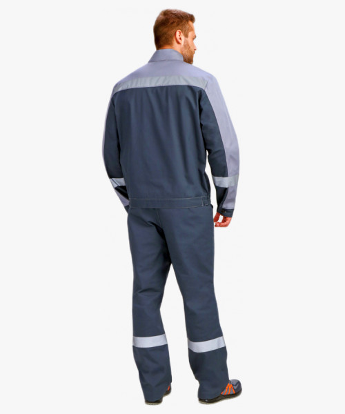 Костюм Бриготек-2 СОП (тк. Смесовая, 260) полукомбинезон, т.серый/св.серый