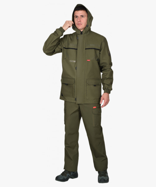 Костюм СИРИУС-ГЕО куртка длинная, брюки (п-но палаточн.) хаки