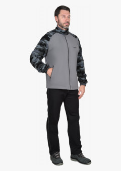 Куртка флисовая т.серая с КМФ Мультикам серый