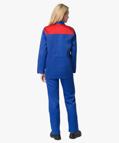 Костюм женский NEW (тк.Смесовая,210) брюки, васильковый/красный