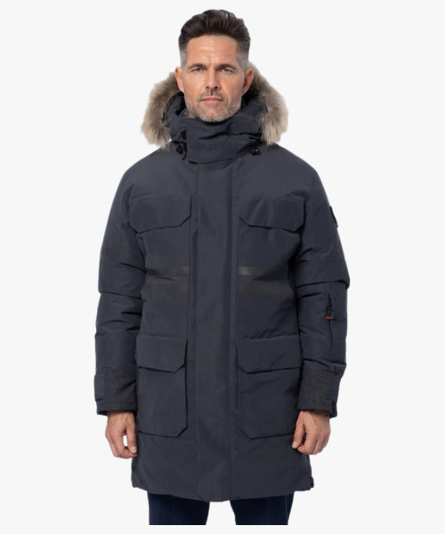 Куртка-парка зимняя пуховая мужская Brodeks KW233 Premium, цвет тёмно-серый