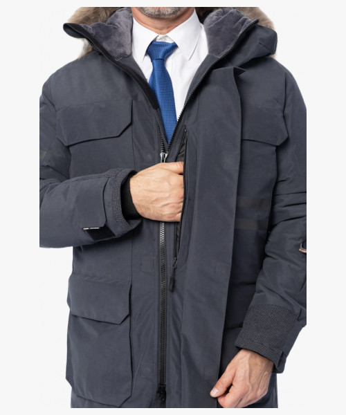 Куртка-парка зимняя пуховая мужская Brodeks KW233 Premium, цвет тёмно-серый