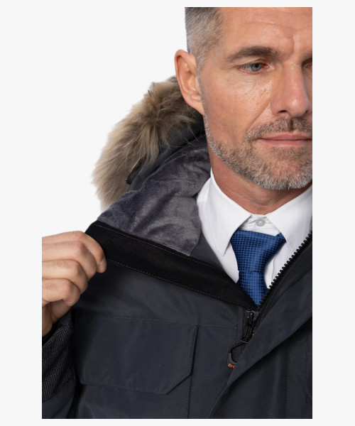 Куртка-парка зимняя пуховая мужская Brodeks KW233 Premium, цвет тёмно-серый