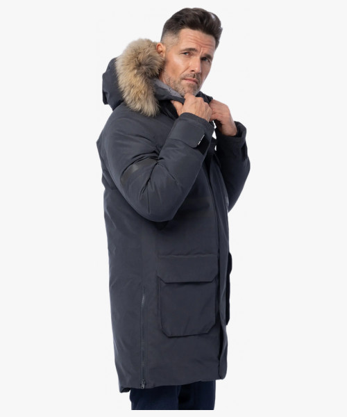 Куртка-парка зимняя пуховая мужская Brodeks KW233 Premium, цвет тёмно-серый