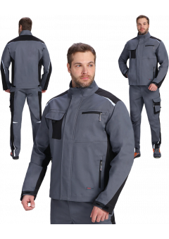 Куртка мужская ProfLineLeader (тк.Хлопок/Спандекс,260), серый, чёрный