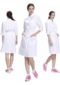 Халат женский Симпл-004 (тк.Смесовая,120) MedLine, белый
